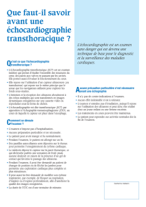 Questions sur l`échocardiographie transthoracique.