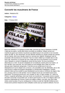 Convertir les musulmans de France - Riposte