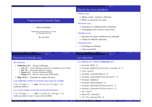 Programmation Orientée Objet Résumé des cours précédents