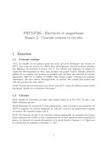 PHYS-F205 - Electricité et magnétisme Séance 2