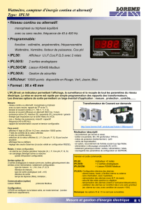 Wattmètre, compteur d`énergie continu et alternatif Type: IPL50