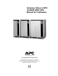 Onduleur Silcon d`APC 10-40kW 400V UPS Manuel de l