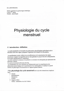 Physiologie du cycle menstruel