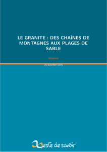 LE GRANITE : DES CHAÎNES DE MONTAGNES AUX PLAGES DE