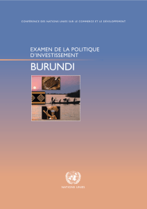 Examen de la politique d`investissement du Burundi