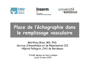 Place de l`échocardiographie dans la gestion du