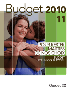 Budget 2010-2011 - Budget en un coup d`oeil
