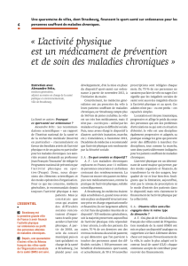 L`activité physique est un médicament de prévention et de