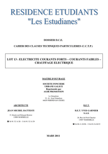 LOT 13 : ELECTRICITE COURANTS FORTS – COURANTS