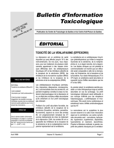 Bulletin d`Information Toxicologique