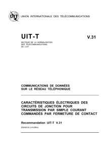 UIT-T Rec. V.31 (12/72) Caractéristiques électriques des circuits de