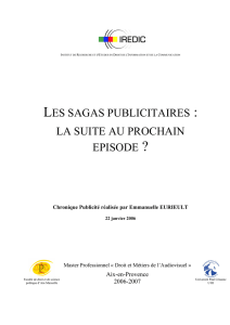 LES SAGAS PUBLICITAIRES : LA SUITE AU PROCHAIN EPISODE ?