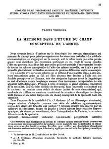 la methode dans l`etude du champ conceptuel de l`amour