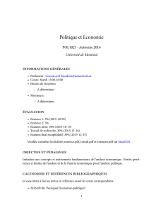 POL1025 Politique et économie - Département de science politique