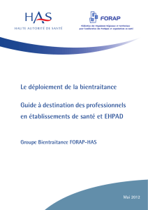 Le déploiement de la bientraitance