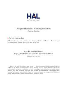Jacques Roumain, ethnologue haïtien - Hal-SHS