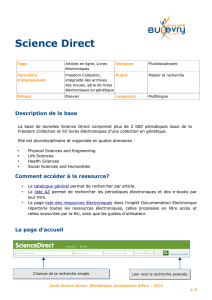 Guide sur ScienceDirect - Bibliothèque Universitaire d`Evry