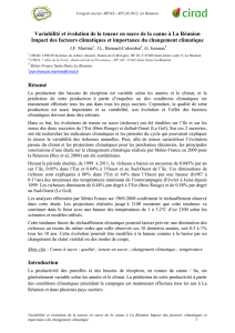 Qualité canne à sucre changement climat La - Agritrop