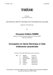 Conception en Génie Electrique à l`aide d`éléments caractérisés