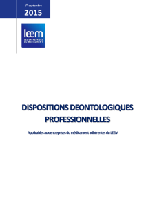 Dispositions Déontologiques Professionnelles