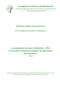 La Préparation des doses à administrer