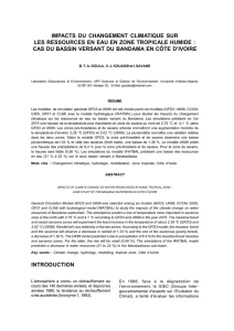 impacts du changement climatique sur les ressources en eau en