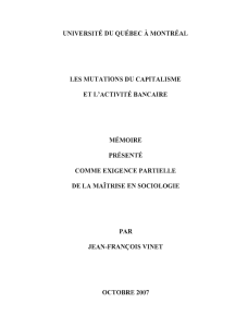 Les mutations du capitalisme et l`activité bancaire - Archipel