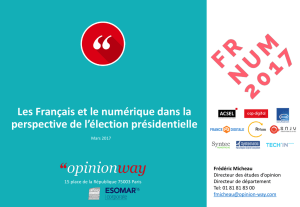 Les Français et le numérique dans la perspective de l`élection