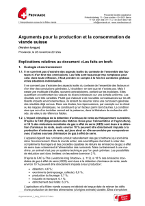 Arguments pour la production et la consommation de viande suisse