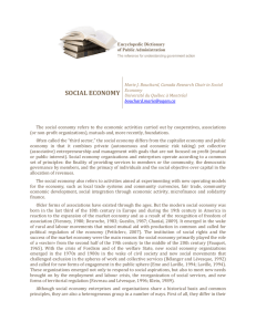 social economy - Dictionnaire encyclopédique de l`administration