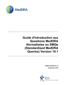 Guide d`Introduction aux Questions MedDRA Normalisées ou SMQs