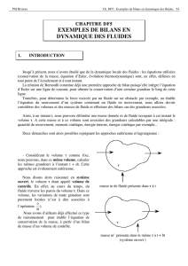 Exemples de bilans en dynamique des fluides