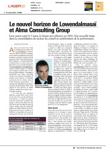 Le nouvel horizon de Lowendalmasaï et Alma Consulting Group