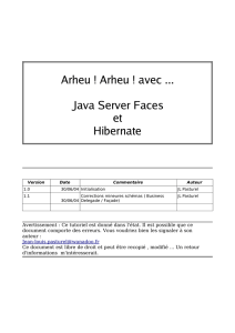 Arheu ! Arheu ! avec Java Server Faces et Hibernate