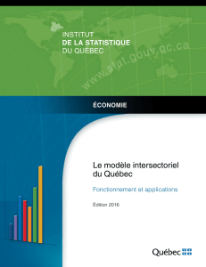 Le modèle intersectoriel du Québec. Fonctionnement et applications
