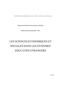 L`enseignement des sciences économiques et sociales dans le