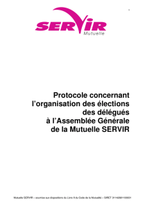 Protocole concernant l`organisation des élections
