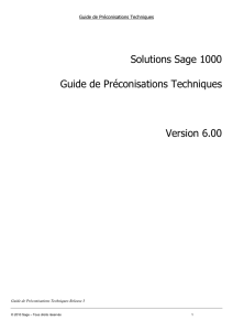 Préconisations Techniques Safe 1000 V6