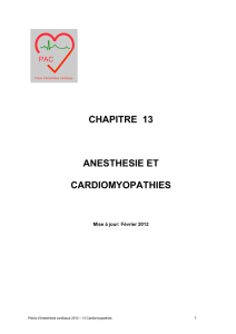 Anesthésie et cardiomyopathies - Précis d`anesthésie cardiaque