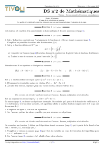 DS n 2 de Mathématiques - Tivomaths