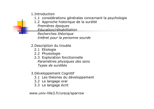 1- introduction - Unité de Recherche en Sciences Cognitives et