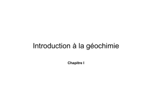 1-Introduction Géochimie