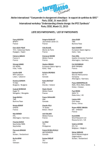 Liste des participants - International Weather and Climate Forum