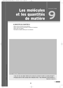 Les molécules et les quantités de matière