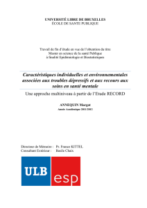 Caractéristiques individuelles et environnementales