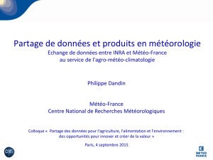 Echanges de données entre Inra et Météo-France au