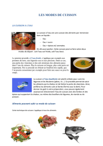 les modes de cuisson