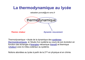 La thermodynamique au lycée