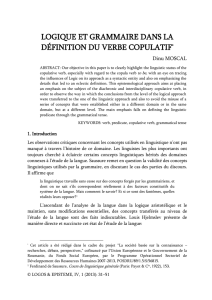 logique et grammaire dans la définition du verbe copulatif