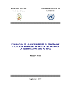 evaluation de la mise en œuvre du programme d`action